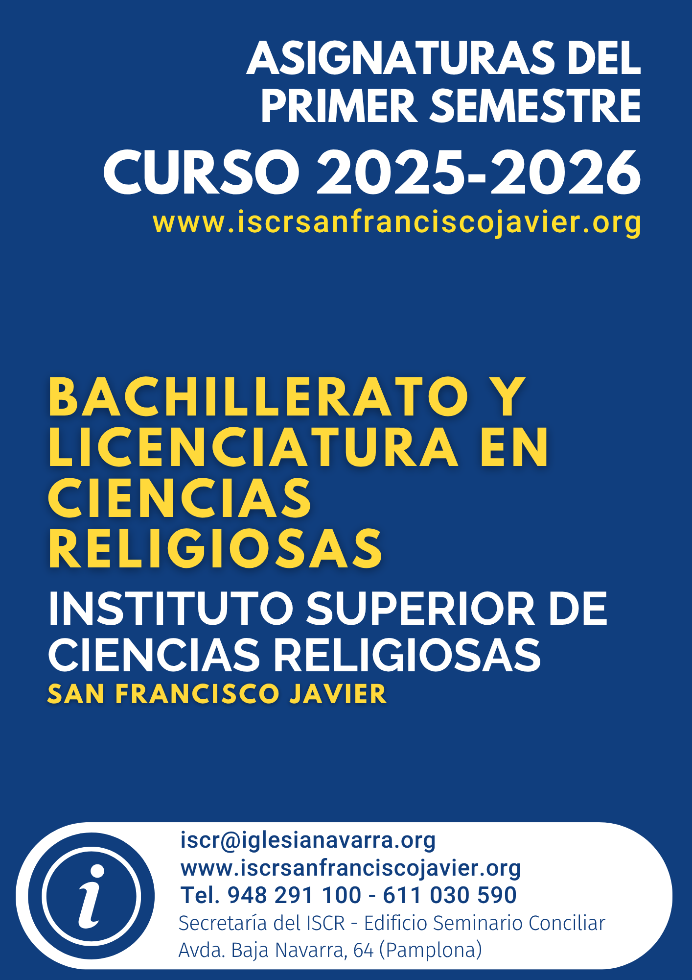 Cursos y asignaturas del Primer semestre 2025-2026